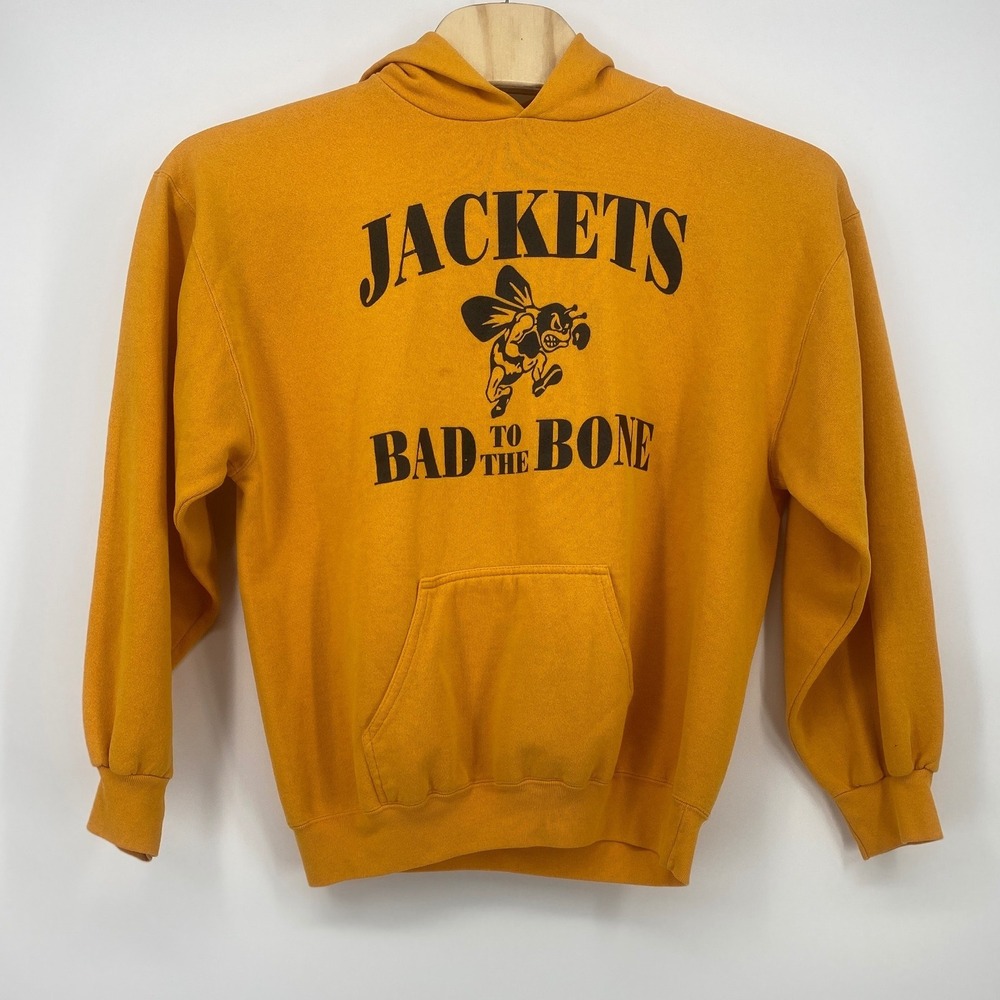 Augusta Sportswear Hoodie XL Yellow Excellent Jackets Bad To The Bone 90s USA